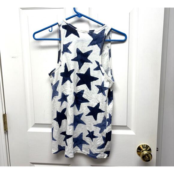 J.Crew Blue Star Cotton Tank Top, 4th July Sleeveless Tee, Women's Size S - Picture 3 of 4
